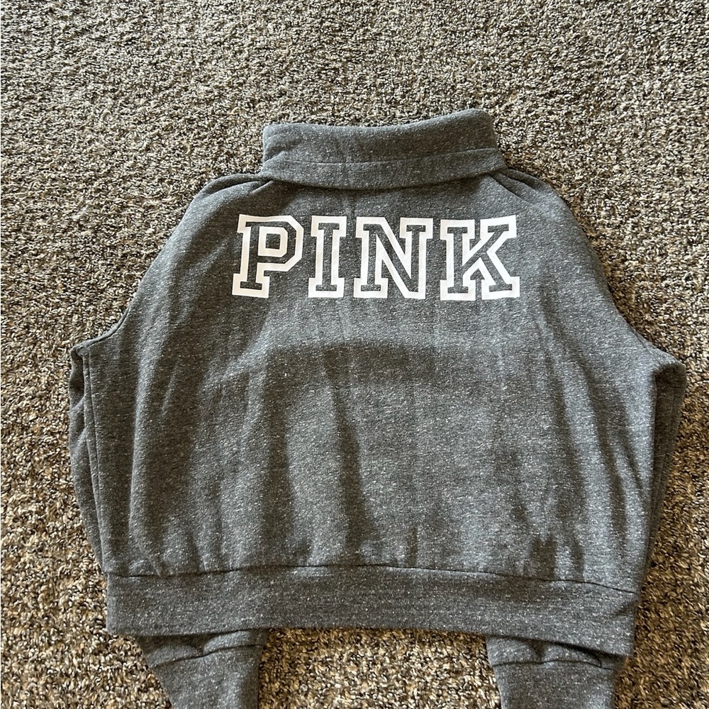 PINK by Victoria’s Secret Gray Cropped Sweatshirt